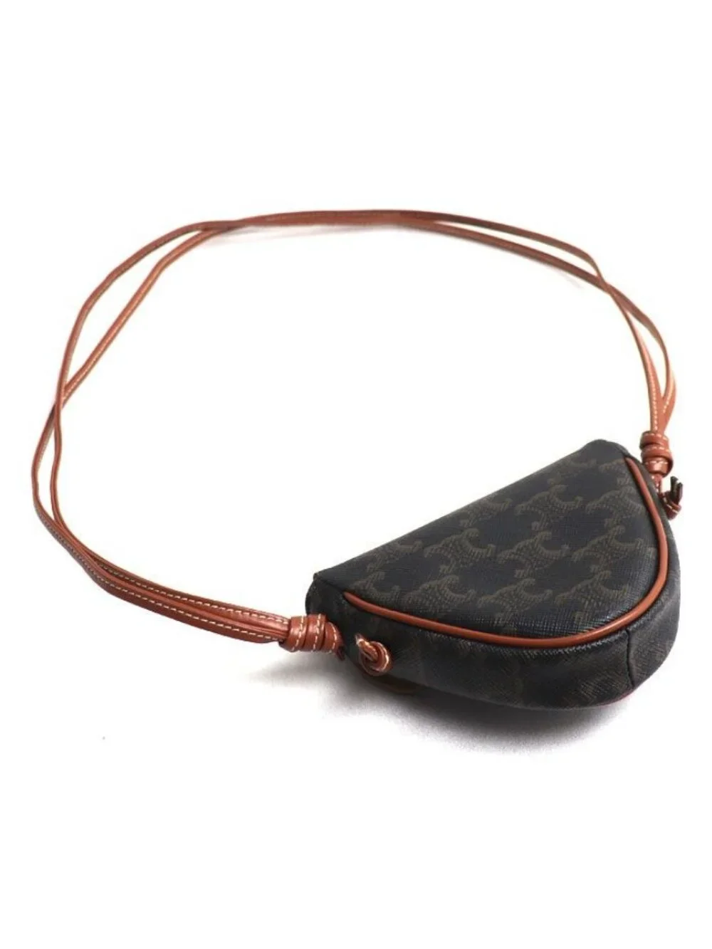 Celine Triomphe Triangle Shoulder Bag Brown